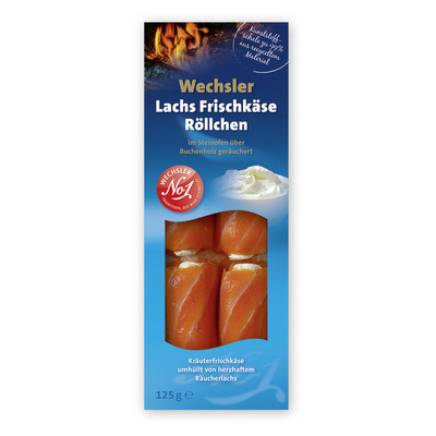 Lachsröllchen mit Frischkäse frisch
