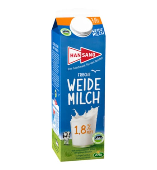 Hansano Weidemilch 1,8% 1L