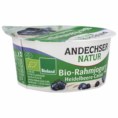 Andechser Rahmjoghurt Heidelbeere-Cassis 150g Bio