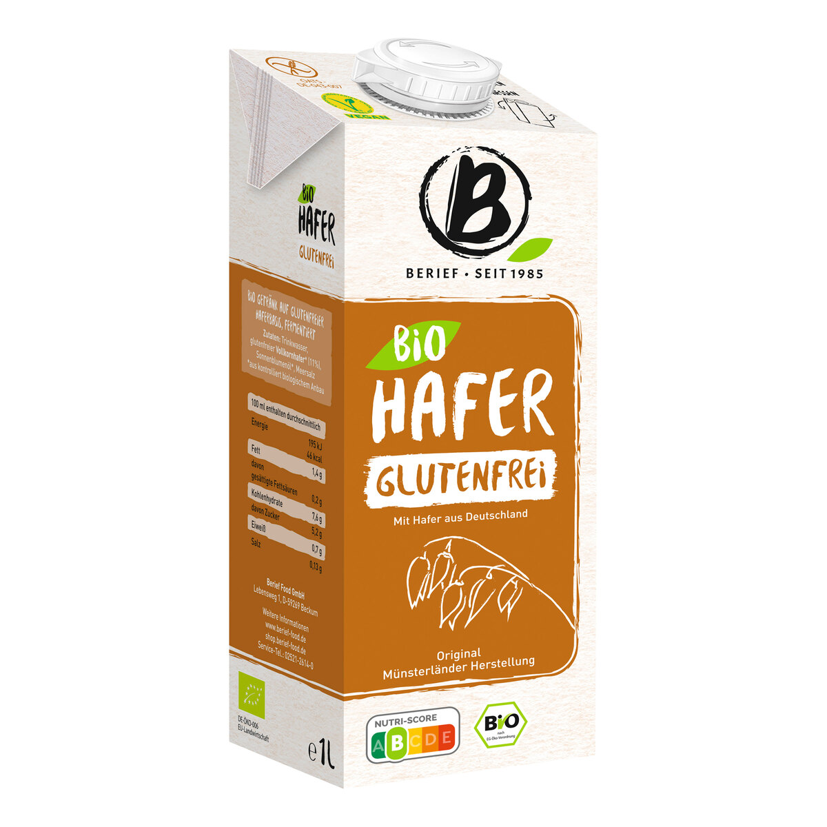 Berief Bio Hafer Drink Natur glutenfrei vegan 1l