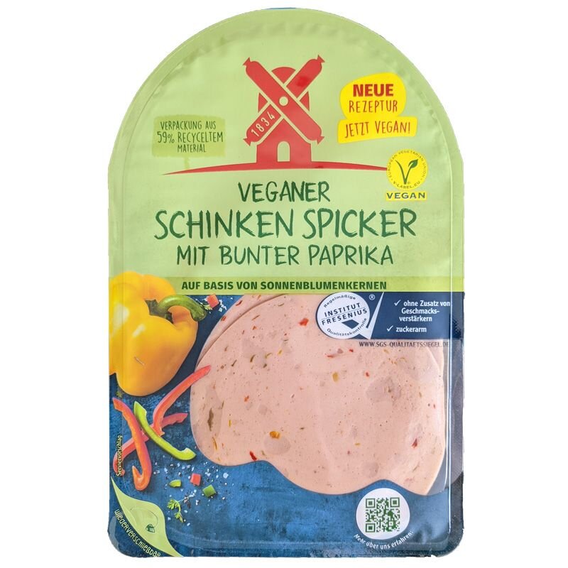Rügenwalder Mühle Veganer Schinken Spicker mit bunter Paprika 80g