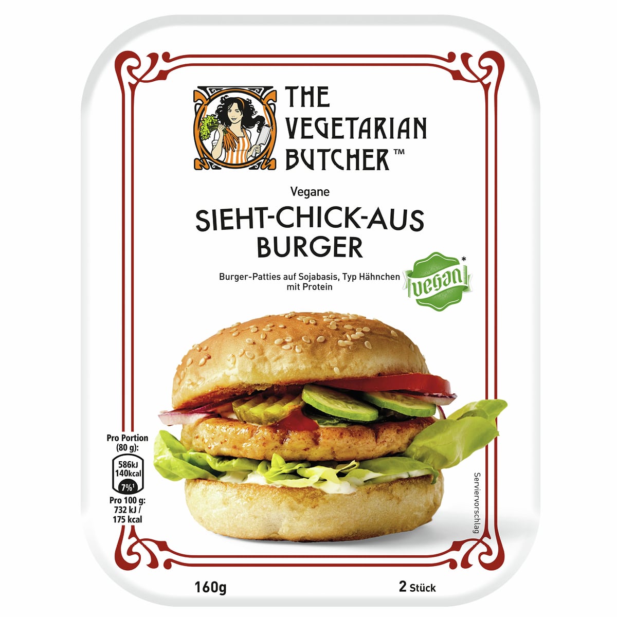 The Vegetarian Butcher Sieht Chick aus Burger 160g