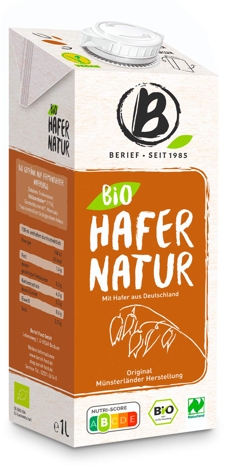 Berief Hafer Natur Bio 1L