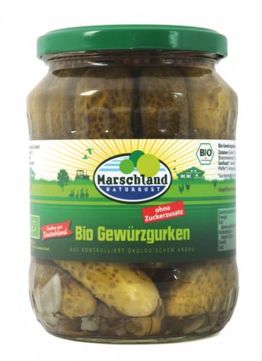 Gewürzgurken, ohne Zucker Bio