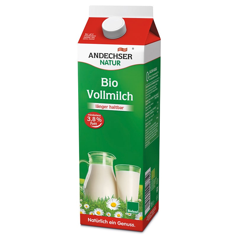 Andechser Natur Vollmilch 3,8% länger haltbar 1l Bio