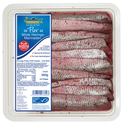Heringsfilets PUR Cassis-Rote Bete frisch